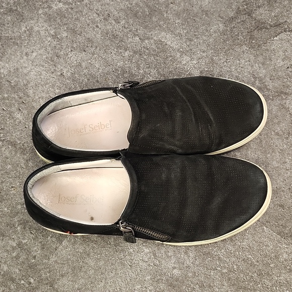 Josef Seibel European comfort shoe size 38 black side zip slip on - Picture 2 of 9